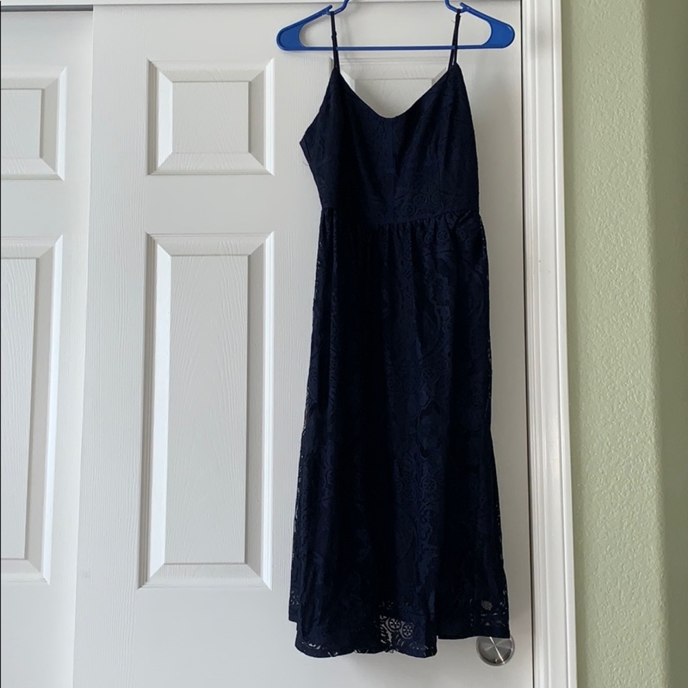 Navy Blue Midi Dress
